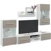 Image de vidaXL Meubles TV avec lumiÃ¨re LED 5 pcs gris pierre bois d'ingÃ©nierie