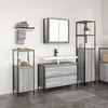 Image de Ensemble de meubles de salle de bain 3 piÃ¨ces vidaXL Gris Sonoma en bois d'ingÃ©nierie