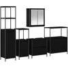 Image de Ensemble de meubles de salle de bain 5 piÃ¨ces en chÃªne noir en bois composite