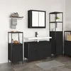 Image de Ensemble de meubles de salle de bain 3 piÃ¨ces vidaXL - ChÃªne noir en bois d'ingÃ©nierie