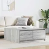 Image de vidaXL Table basse avec tiroirs sonoma gris 100x100x40 cm