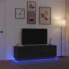 Image de vidaXL Meuble TV avec lumiÃ¨res LED chÃªne noir 160,5x41x50 cm
