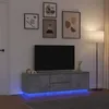 Image de vidaXL Meuble TV avec lumiÃ¨res LED gris bÃ©ton 160,5x41x50 cm