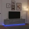 Image de vidaXL Meuble TV avec lumiÃ¨res LED gris bÃ©ton 193,5x41x50 cm
