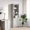 Image de vidaXL Buffet haut gris bÃ©ton 50x35x180 cm bois d'ingÃ©nierie