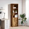 Image de vidaXL Buffet haut vieux bois 50x35x180 cm bois d'ingÃ©nierie