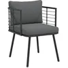 Image de Vidaxl Chaise De Jardin Avec Coussins Noir RÃ©sine TressÃ©e