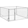 Image de Vidaxl Chenil D'extÃ©rieur Pour Chiens Porte 2x2x1 M Acier GalvanisÃ©