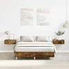 Image de vidaXL Cadre de lit sans matelas chÃªne fumÃ© 140x190 cm bois ingÃ©nierie
