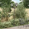 Image de Poteau De LumiÃ¨re De Jardin Vidaxl 2 Lampes E27 Bronze 220 Cm En Aluminium