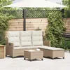 Image de Vidaxl Salon De Jardin Avec Coussins Forme De L 3 Pcs Beige Polyrotin