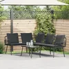 Image de Set De CanapÃ© De Jardin 2 PiÃ¨ces Avec Coussins En Poly Rotin Noir