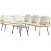 Image de Ensemble De CanapÃ©s De Jardin 2 PiÃ¨ces Avec Coussins En Poly Rattan Naturel
