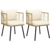 Image de Vidaxl Chaises De Jardin Lot De 2 Avec Coussins Naturel RÃ©sine TressÃ©e