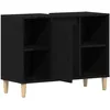 Image de vidaXL Meuble sous-Ã©vier ChÃªne noir 80x33x60 cm Bois d'ingÃ©nierie