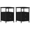 Image de vidaXL Tables de chevet 2 piÃ¨ces ChÃªne noir 34 x 35,5 x 50 cm Bois d'ingÃ©nierie