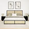 Image de Table de chevet vidaXL avec lumiÃ¨res LED 2 pcs ChÃªne noir 40x39x48,5 cm