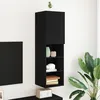 Image de Meuble TV LED vidaXL ChÃªne noir 30,5x30x102 cm Bois d'ingÃ©nierie