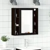 Image de vidaXL Armoire Ã  miroir de salle de bain chÃªne noir bois ingÃ©nierie