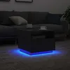 Image de vidaXL Table basse avec lumiÃ¨res LED chÃªne noir 50x49x40 cm