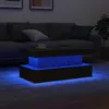 Image de vidaXL Table basse avec lumiÃ¨res LED chÃªne noir 90x50x40 cm