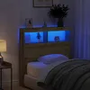 Image de Vidaxl Armoire TÃªte De Lit Avec Led ChÃªne Artisanal 100x17x102 Cm