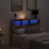 Image de Vidaxl Armoire TÃªte De Lit Avec Led Vieux Bois 140x17x102 Cm