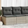 Image de Vidaxl Salon De Jardin 2 Pcs Avec Coussins Gris Clair Polyrotin Acacia