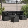 Image de Vidaxl Salon De Jardin 6 Pcs Avec Coussins Noir RÃ©sine TressÃ©e