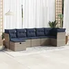 Image de Vidaxl Salon De Jardin Avec Coussins 7 Pcs Gris RÃ©sine TressÃ©e