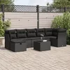 Image de Vidaxl Salon De Jardin 8 Pcs Avec Coussins Noir RÃ©sine TressÃ©e