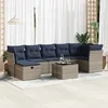 Image de Vidaxl Salon De Jardin 8 Pcs Avec Coussins Gris RÃ©sine TressÃ©e