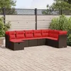 Image de Vidaxl Salon De Jardin 8 Pcs Avec Coussins Marron RÃ©sine TressÃ©e