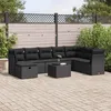 Image de Vidaxl Salon De Jardin 9 Pcs Avec Coussins Noir RÃ©sine TressÃ©e
