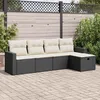 Image de Vidaxl Salon De Jardin 5 Pcs Avec Coussins Noir RÃ©sine TressÃ©e