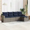 Image de Vidaxl Salon De Jardin 5 Pcs Avec Coussins Gris RÃ©sine TressÃ©e
