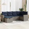 Image de Vidaxl Salon De Jardin 6 Pcs Avec Coussins Gris RÃ©sine TressÃ©e