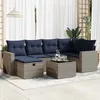 Image de Vidaxl Salon De Jardin Avec Coussins 7 Pcs Gris RÃ©sine TressÃ©e