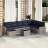 Image de Vidaxl Salon De Jardin 9 Pcs Avec Coussins Gris RÃ©sine TressÃ©e