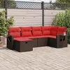 Image de Vidaxl Salon De Jardin Avec Coussins 6 Pcs Marron RÃ©sine TressÃ©e
