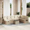Image de Vidaxl Salon De Jardin Avec Coussins 9 Pcs Beige RÃ©sine TressÃ©e