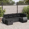 Image de Vidaxl Salon De Jardin 6 Pcs Avec Coussins Noir RÃ©sine TressÃ©e