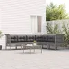 Image de Vidaxl Salon De Jardin Avec Coussins 9 Pcs Beige RÃ©sine TressÃ©e