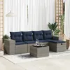 Image de Vidaxl Salon De Jardin 6 Pcs Avec Coussins Gris RÃ©sine TressÃ©e