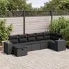 Image de Vidaxl Salon De Jardin 7 Pcs Avec Coussins Noir RÃ©sine TressÃ©e
