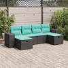 Image de Vidaxl Salon De Jardin 6 Pcs Avec Coussins Noir RÃ©sine TressÃ©e