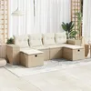 Image de Vidaxl Salon De Jardin Avec Coussins 6 Pcs Beige RÃ©sine TressÃ©e