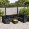 Image de Vidaxl Salon De Jardin 9 Pcs Avec Coussins Noir RÃ©sine TressÃ©e