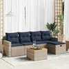 Image de Vidaxl Salon De Jardin 6 Pcs Avec Coussins Gris RÃ©sine TressÃ©e
