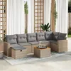 Image de Vidaxl Salon De Jardin Avec Coussins 8 Pcs Beige RÃ©sine TressÃ©e